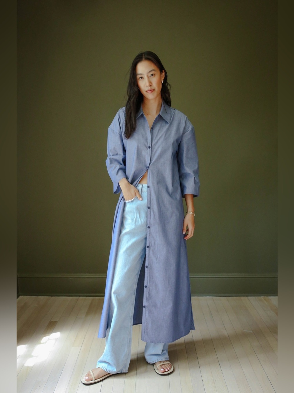 Sister Katie The Elle Maxi Dress in Blue Stripe Size S